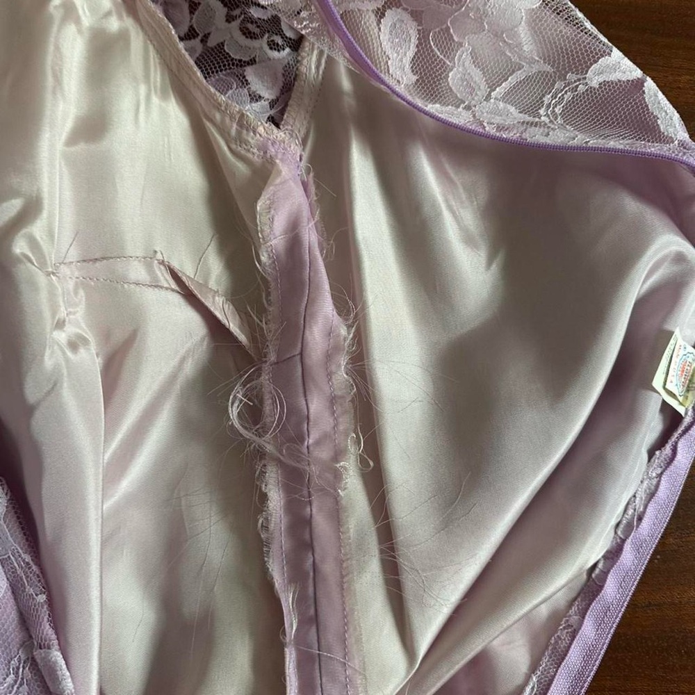 Vintage 70s or 80s Bridal Originals lilac floral lace bridesmaids dress size 10 - Picture 8 of 15